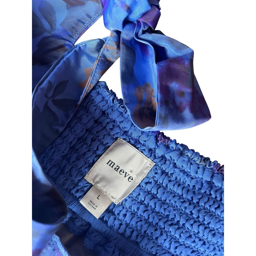 Maeve by Anthropologie Floral Maxi Dress Pockets NWT Size L Blue 178.00 MSRP - Picture 10 of 11